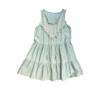 Cute Juniors green sundress / swim cover-up